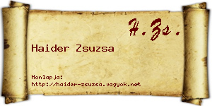 Haider Zsuzsa névjegykártya